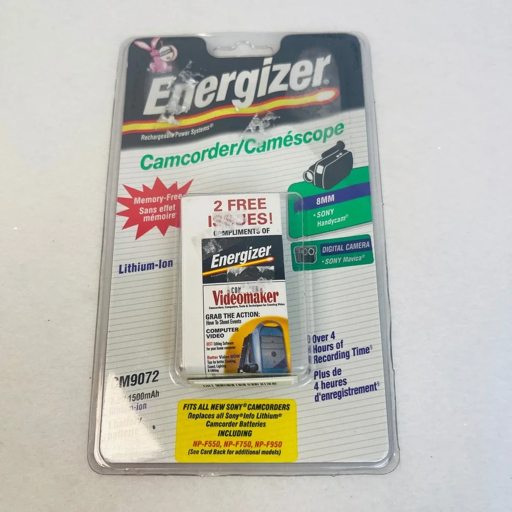 Energizer Camcorder Battery CM9072 Sony NP-F550 NP-F750 NP-F950 Lithium-Ion NEW